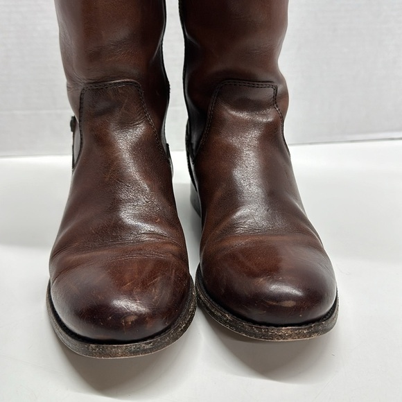 Fye Melissa Tab Tall Boots Boot Leather Riding Equestrian Redwood Brown Size 7 - Picture 5 of 9